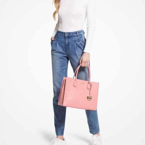 Michael Kors Bright Red Leather Mercer Purse - Picture 7 of 9